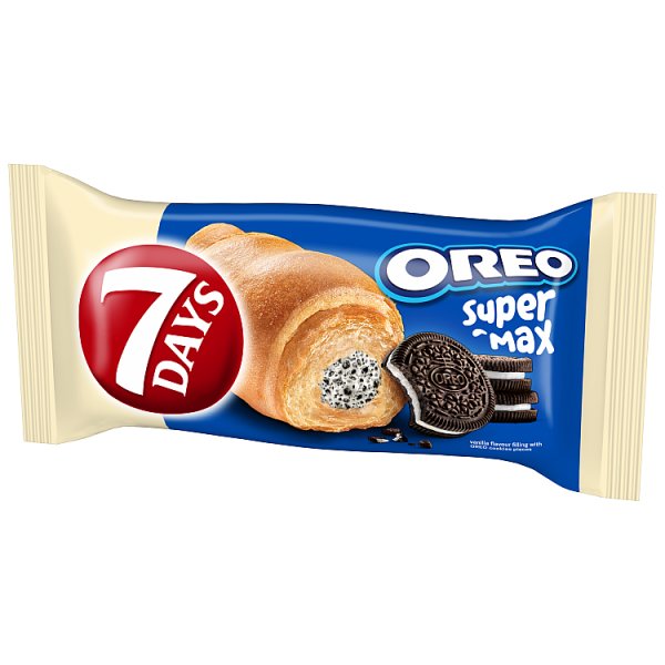 7Days Croissant rogalik z nadzieniem o smaku waniliowym z kawałkami kakaowych ciastek - 98 g