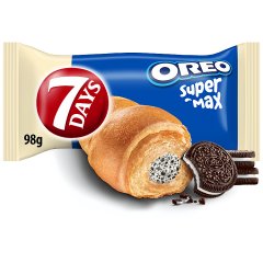 7Days Croissant rogalik z nadzieniem o smaku waniliowym z kawałkami kakaowych ciastek - 98 g