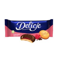 Delicje Szampańskie biszkopty z galaretką o smaku malinowym - 147 g