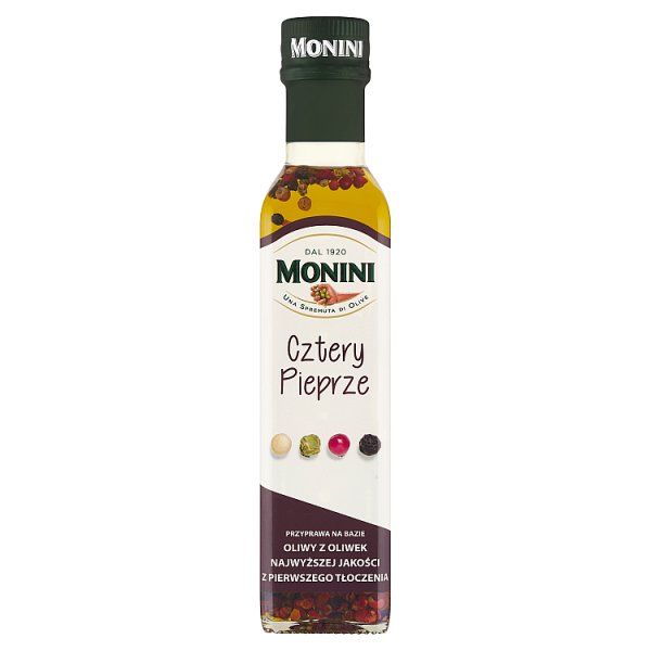 Monini Przyprawa na bazie oliwy z oliwek cztery pieprze 250 ml