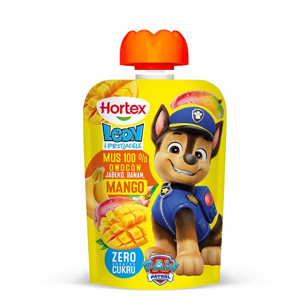 Hortex Leon i Przyjaciele Mus 100 % owoców jabłko banan mango 100 g