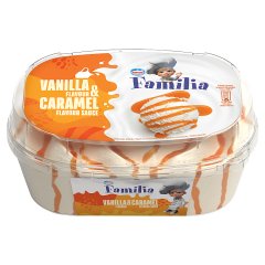 Familia Lody o smaku waniliowym z sosem o smaku karmelowym 900 ml