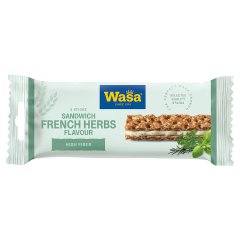 Wasa Dwa paluszki z żytniego pieczywa chrupkiego z nadzieniem o smaku serka i ziół 30 g