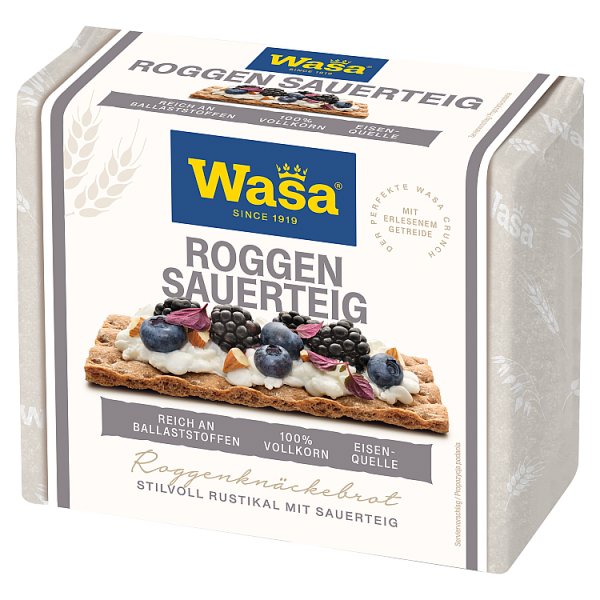 Wasa Pieczywo chrupkie z pełnoziarnistej mąki żytniej na zakwasie żytnim 235 g