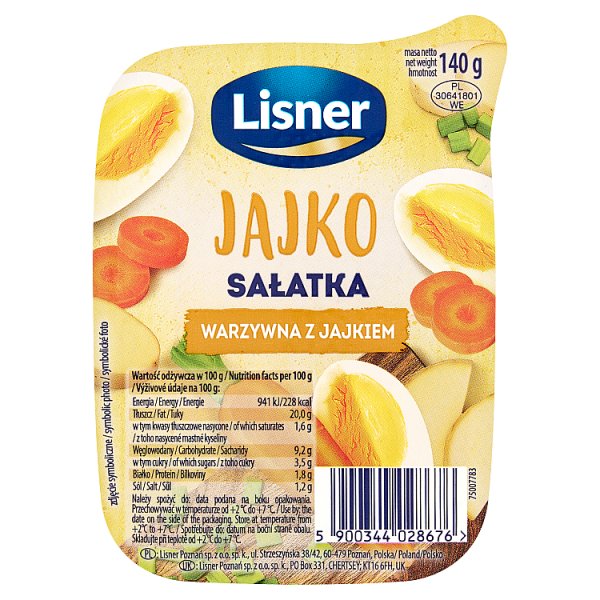 Lisner Sałatka warzywna z jajkiem 140 g