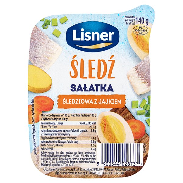 Lisner Sałatka śledziowa z jajkiem 140 g