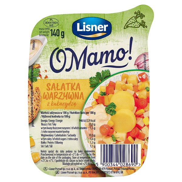 Lisner O Mamo! Sałatka warzywna z kukurydzą 140 g