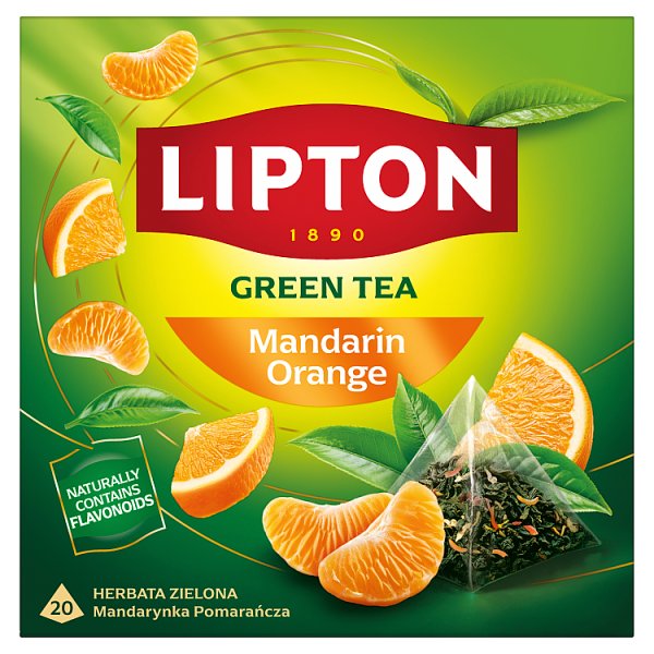 Lipton Herbata zielona mandarynka pomarańcza 36 g (20 torebek)