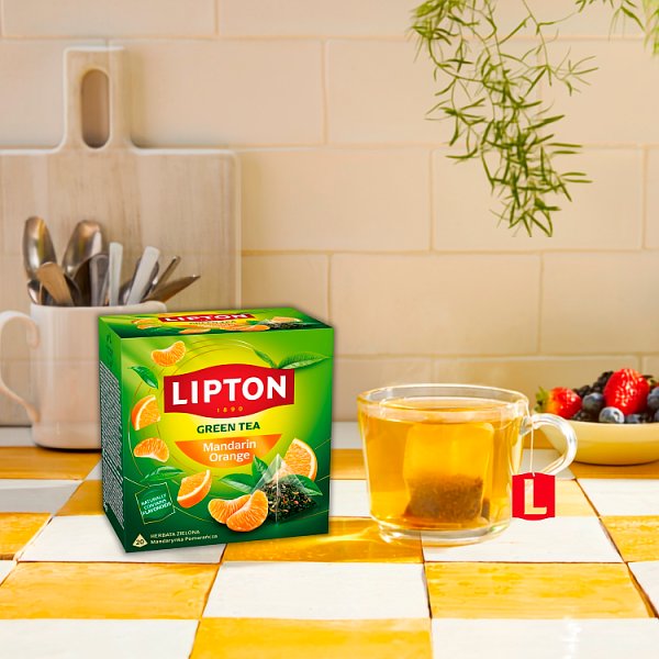 Lipton Herbata zielona mandarynka pomarańcza 36 g (20 torebek)