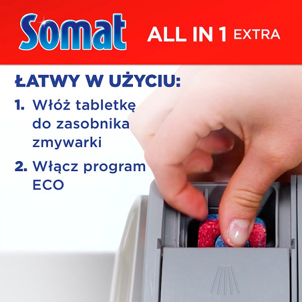 Somat All in 1 Extra Lemon &amp; Lime Tabletki do mycia naczyń w zmywarkach 730,4 g (44 sztuki)