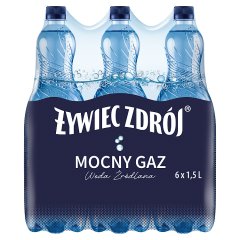 Żywiec Zdrój Mocny Gaz Woda źródlana 6x1,5l doliczana jest kaucja 50gr 