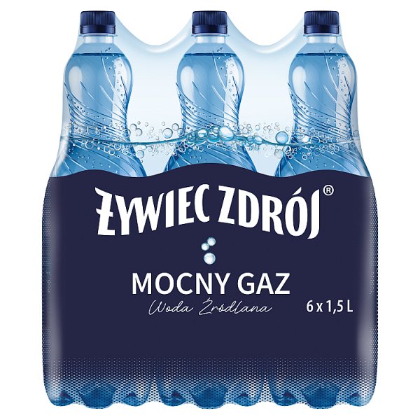 Żywiec Zdrój Mocny Gaz Woda źródlana 6x1,5l doliczana jest kaucja 50gr 