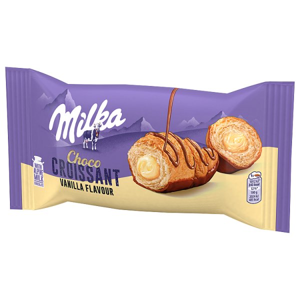 Milka Croissant Choco Vanilla, rogalik z ciasta francuskiego z nadzieniem o smaku waniliowym - 50 g