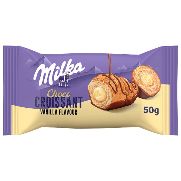 Milka Croissant Choco Vanilla, rogalik z ciasta francuskiego z nadzieniem o smaku waniliowym - 50 g