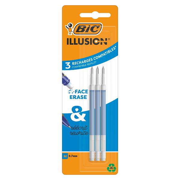 BIC Illusion Wkład niebieski Blister 3szt