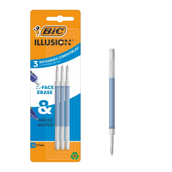 BIC Illusion Wkład niebieski Blister 3szt