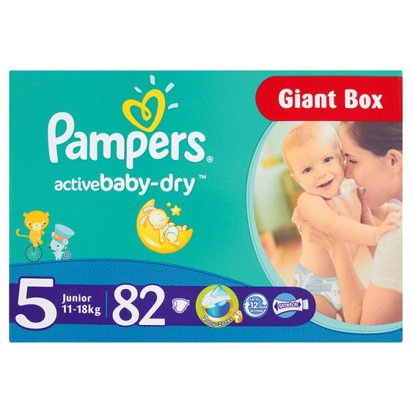 Pampers Active Baby Pieluchy 5 Junior 82 sztuki