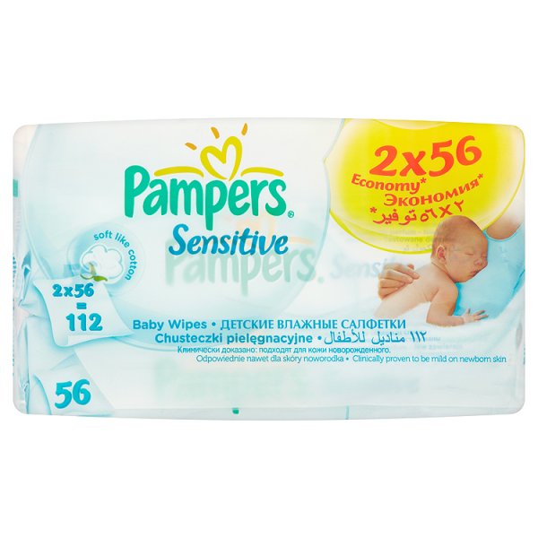 Pampers Sensitive Chusteczki 2 x 56 sztuk