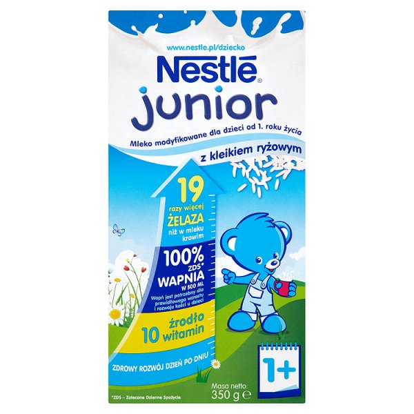 Nestlé Junior Mleko modyfikowane z kleikiem ryżowym dla dzieci od 1. roku życia 350 g
