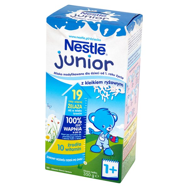 Nestlé Junior Mleko modyfikowane z kleikiem ryżowym dla dzieci od 1. roku życia 350 g