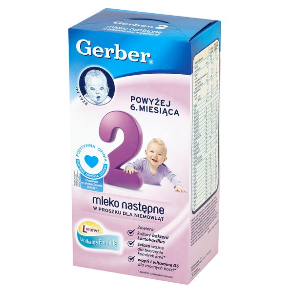 Gerber 2 Mleko następne w proszku dla niemowląt powyżej 6. miesiąca 350 g