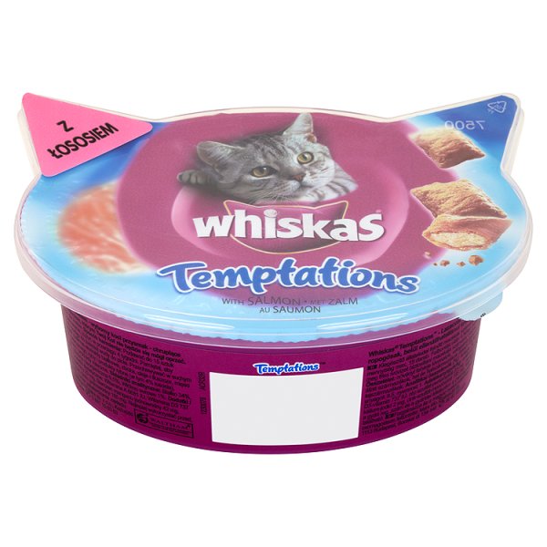 Whiskas Temptations z łososiem Karma uzupełniająca dla kotów 60 g