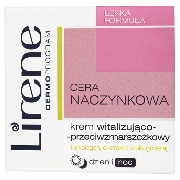 Lirene Dermoprogram Cera Naczynkowa Krem witalizująco-przeciwzmarszczkowy na dzień i noc 50 ml