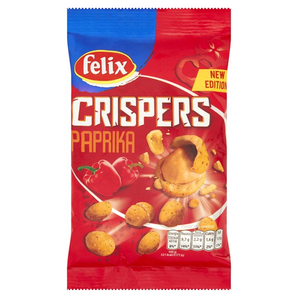 Felix Crispers Orzeszki ziemne smażone w chrupkiej skorupce o smaku paprykowym 70 g