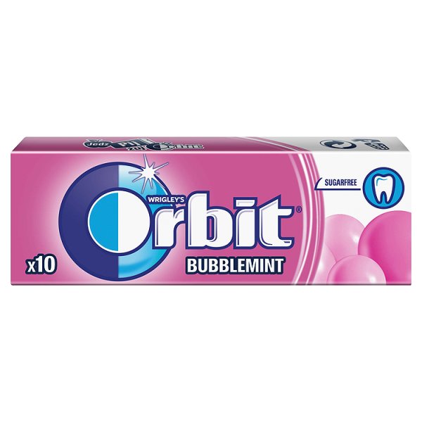 Orbit Bubblemint Guma do żucia bez cukru 14 g (10 drażetek)