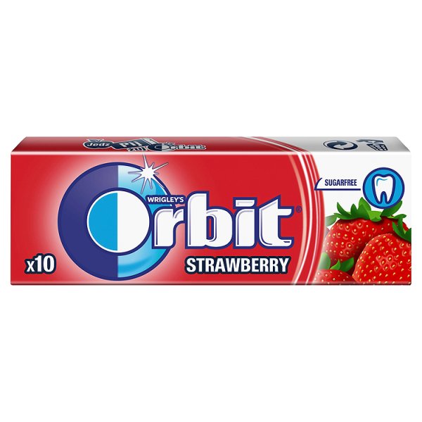 Orbit Strawberry Guma do żucia bez cukru 14 g (10 drażetek)