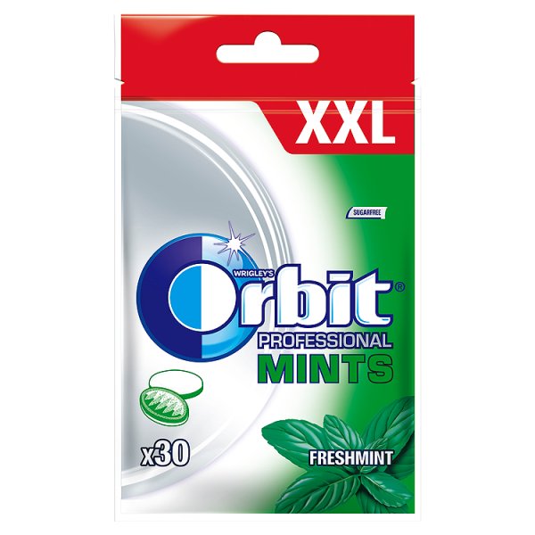Orbit Professional Mints Freshmint XXL Miętusy bez cukru 30 g (30 miętusów)