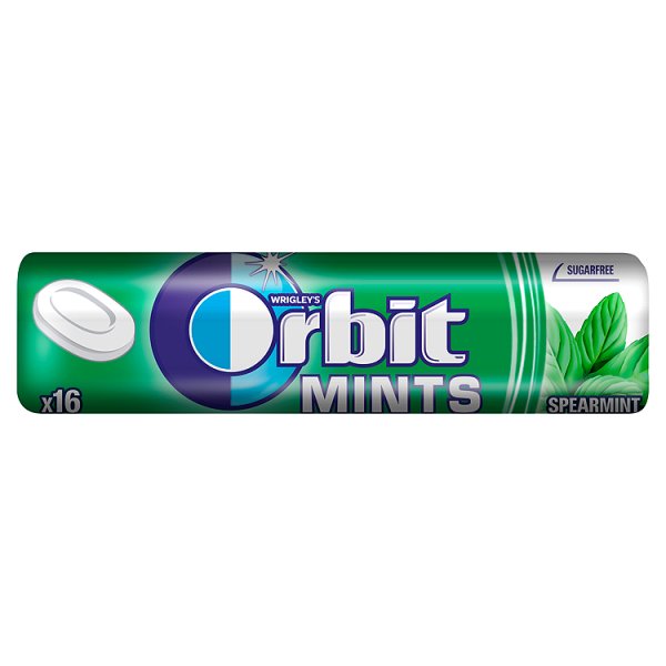 Orbit Spearmint Mints Cukierki bez cukru 28 g (16 cukierków)