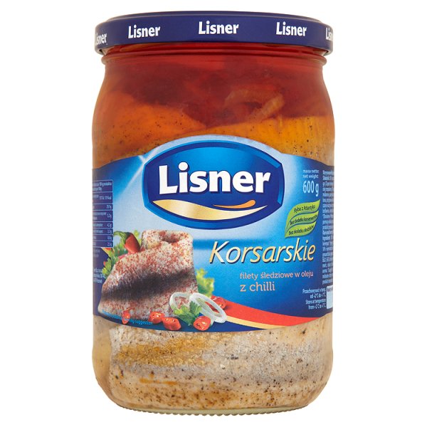 Lisner Korsarskie Filety śledziowe w oleju z chilli 600 g