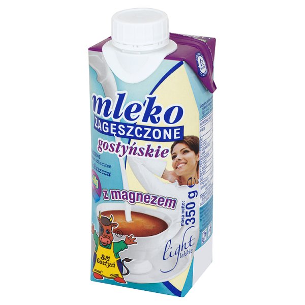 SM Gostyń Mleko gostyńskie zagęszczone niesłodzone z magnezem light 4% 350 g