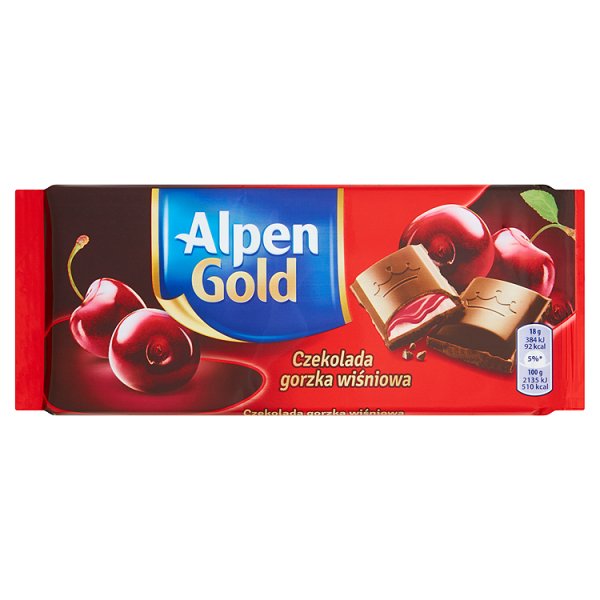 Alpen Gold Czekolada gorzka wiśniowa 90 g