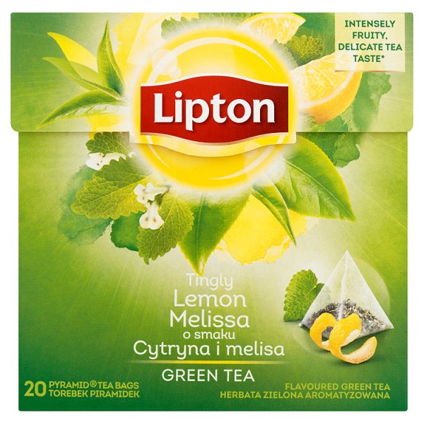 Lipton o smaku Cytryna i melisa Herbata zielona aromatyzowana 32 g (20 torebek)
