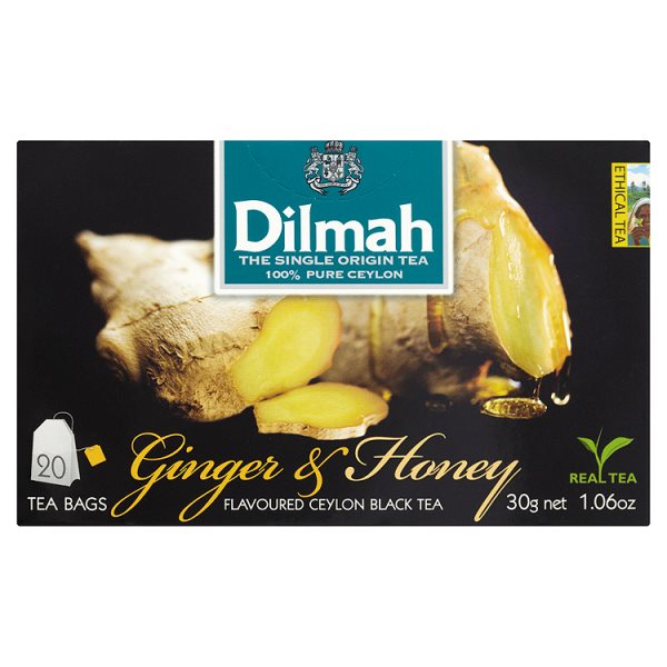 Dilmah Cejlońska czarna herbata z aromatem imbiru i miodu 30 g (20 torebek)