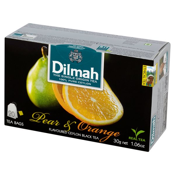 Dilmah Cejlońska czarna herbata z aromatem gruszki i pomarańczy 30 g (20 torebek)