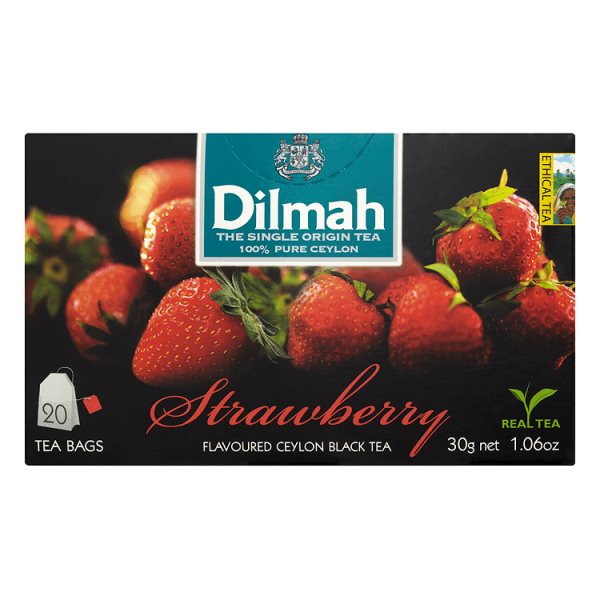 Dilmah Cejlońska czarna herbata z aromatem truskawki 30 g (20 torebek)