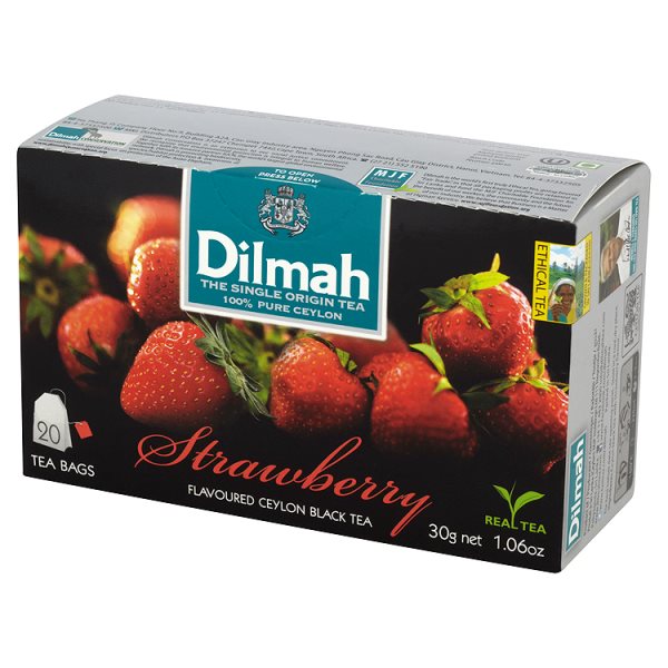 Dilmah Cejlońska czarna herbata z aromatem truskawki 30 g (20 torebek)