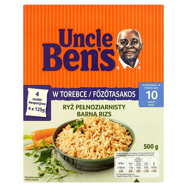 Uncle Ben&#039;s Ryż pełnoziarnisty 500 g (4 torebki)
