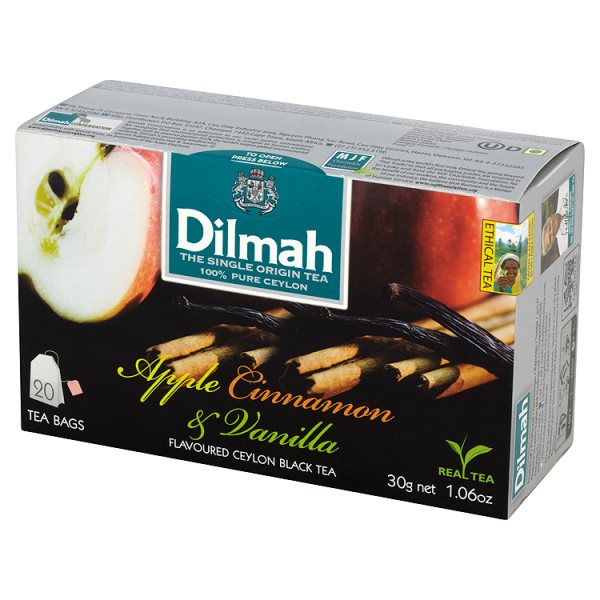 Dilmah Cejlońska czarna herbata z aromatem jabłka cynamonu i wanilii 30 g (20 torebek)