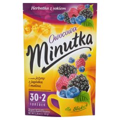 Minutka Owocowa o smaku jeżyny z jagódką i maliną Herbatka z sokiem 64 g (32 torebki)