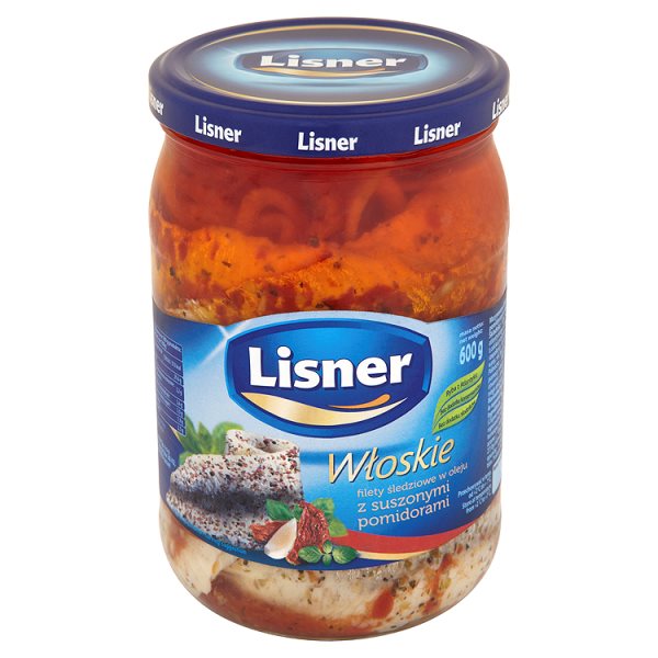 Lisner Włoskie Filety śledziowe w oleju z suszonymi pomidorami 600 g