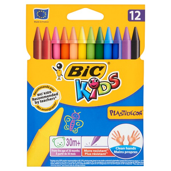 Bic Kids Plastidecor Kredki świecowe 12 kolorów