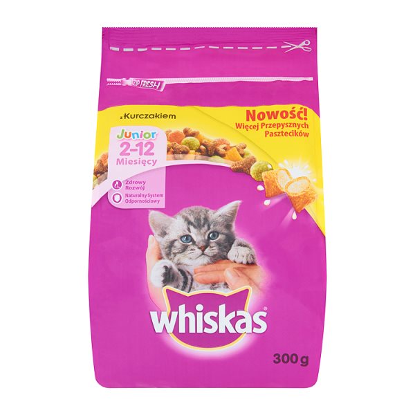 Whiskas Junior z kurczakiem Karma pełnoporcjowa 2-12 miesięcy 300 g