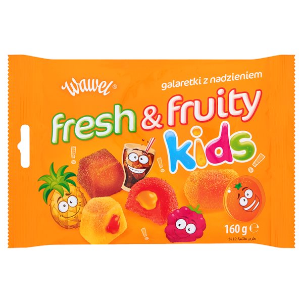 Wawel Fresh &amp; Fruity Kids Galaretki z nadzieniem 160 g