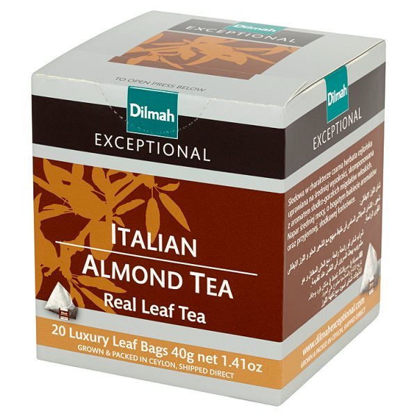 Dilmah Exceptional Czarna cejlońska herbata z dodatkiem aromatu włoskich migdałów 40 g (20 torebek)