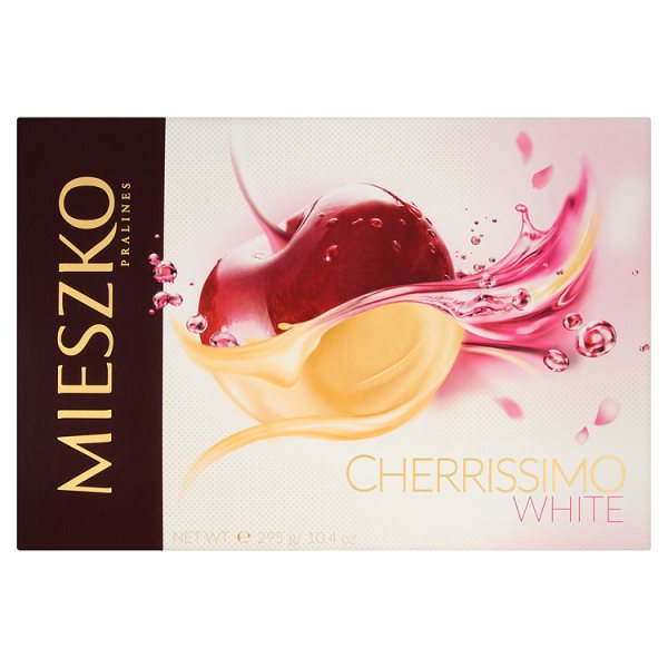Mieszko Cherrissimo White Czekoladki nadziewane wiśnie w alkoholu 295 g
