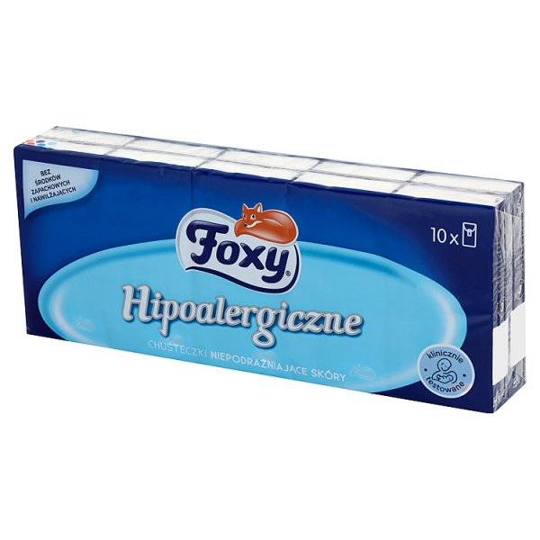 Foxy Hipoalergiczne Chusteczki niepodrażniające skóry 10 x 9 sztuk